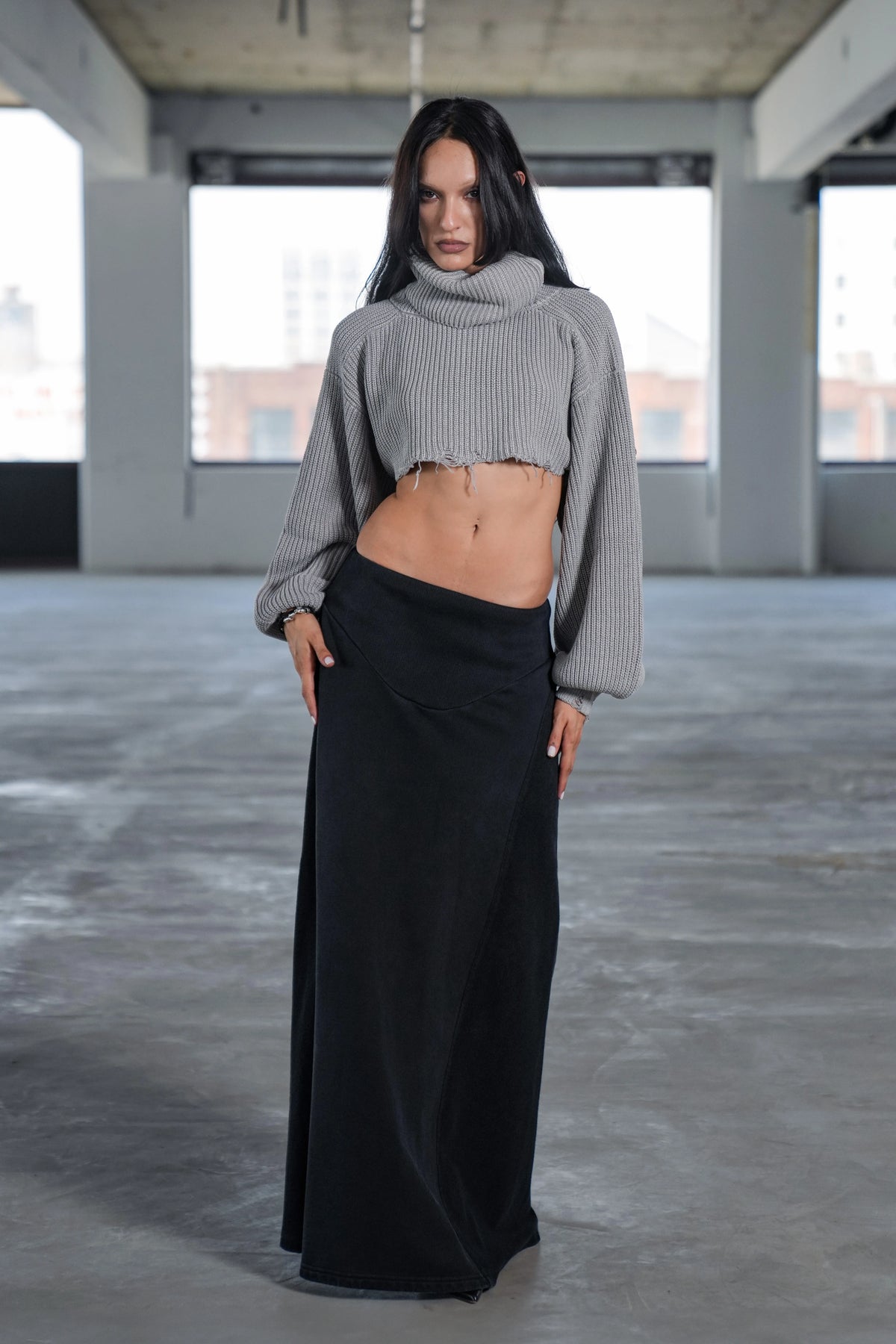 SIREN MAXI SKIRT - BLACK