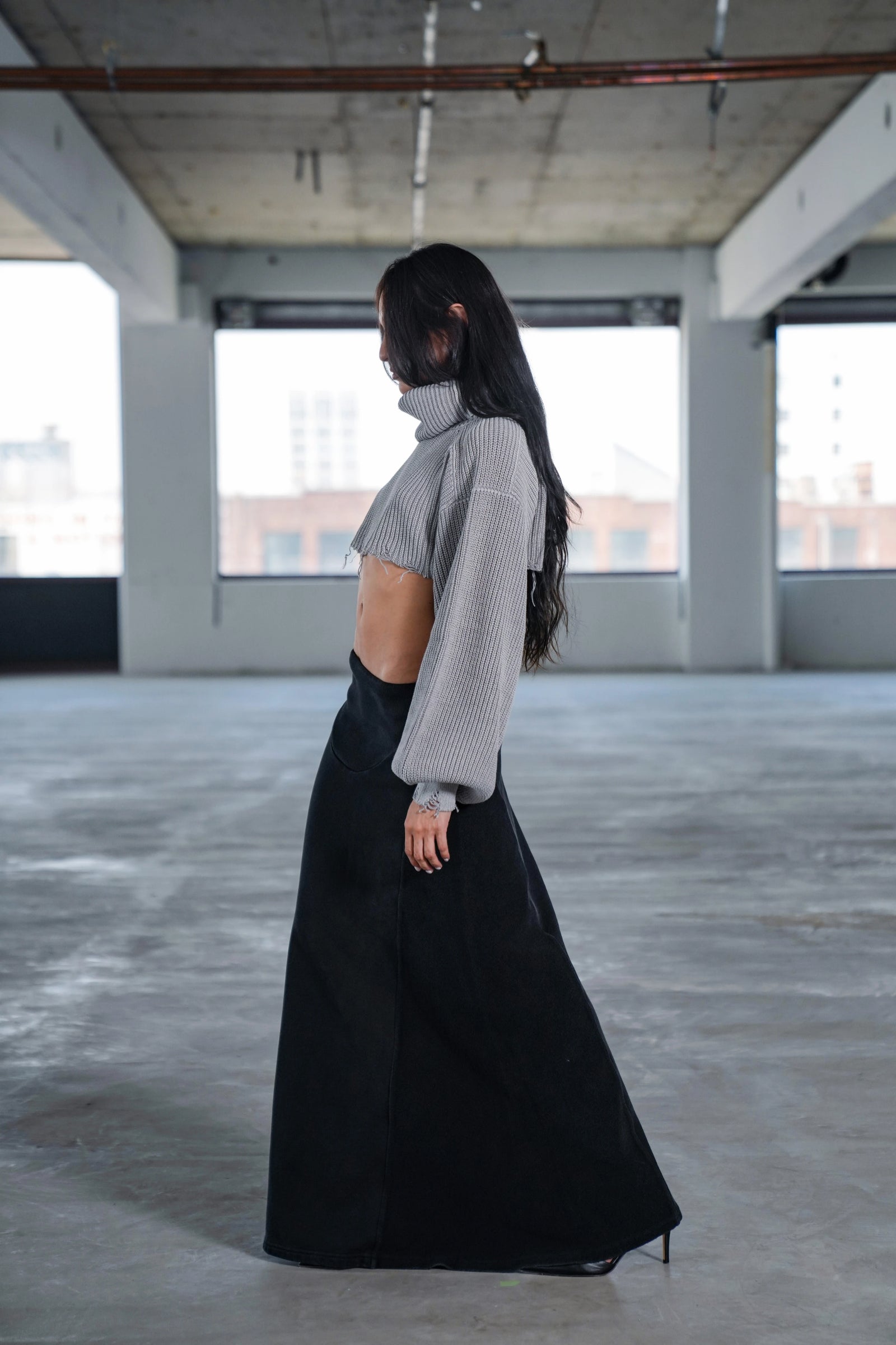 SIREN MAXI SKIRT - BLACK