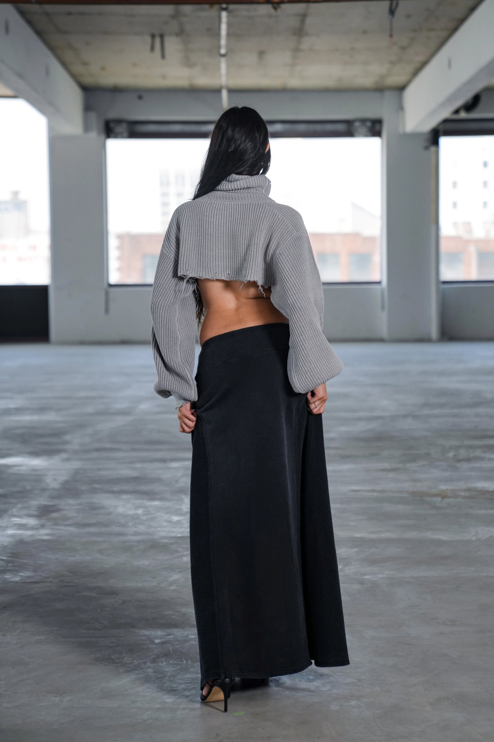 SIREN MAXI SKIRT - BLACK