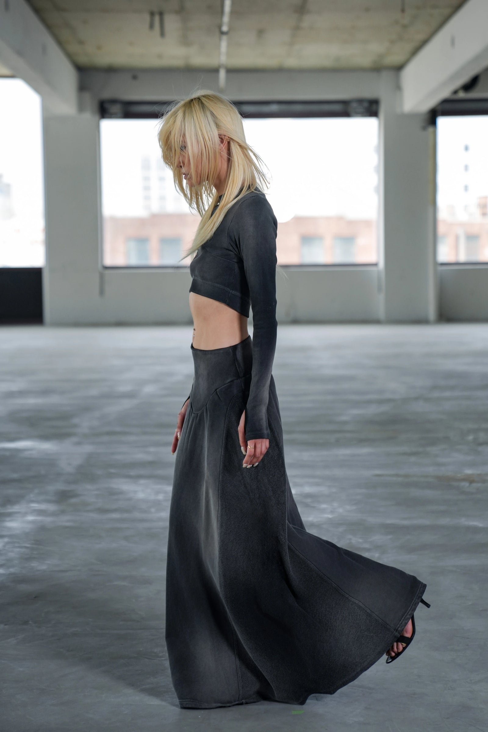 SIREN MAXI SKIRT - GREY