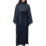 CROPPED BLACK MASK KNIT SWEATER