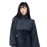 CROPPED BLACK MASK KNIT SWEATER