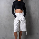 KALI LONG SLEEVE CROP TOP - BLACK