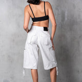 ODYSSEY HIGH-WAISTED CARGO SHORTS - ANCIENT SCROLL