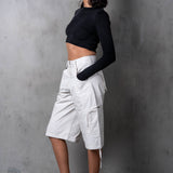 KALI LONG SLEEVE CROP TOP - BLACK