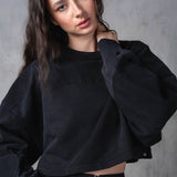 ARCH CROPPED CREWNECK - BLACK