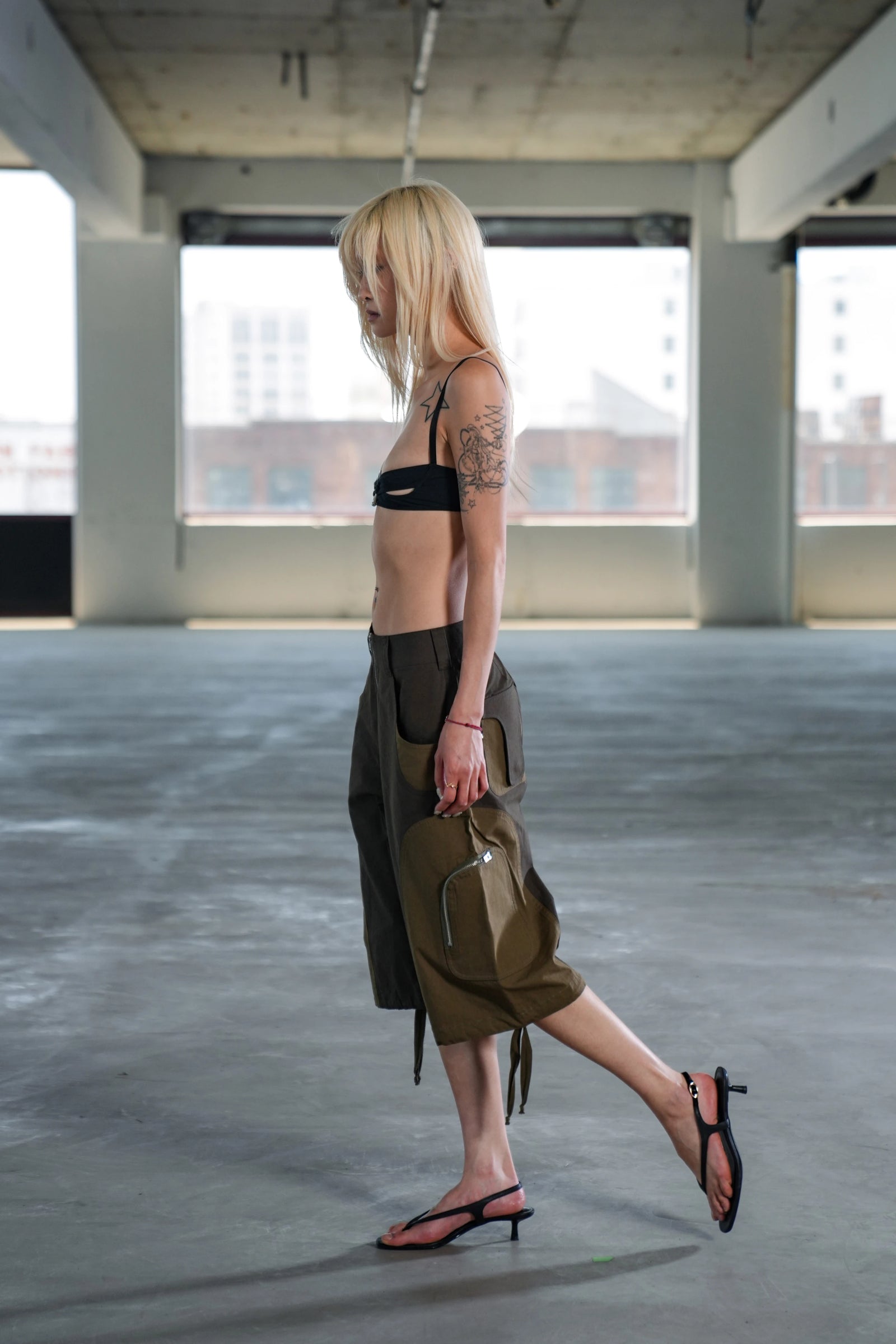 ODYSSEY HIGH-WAISTED CARGO SHORTS - WREN