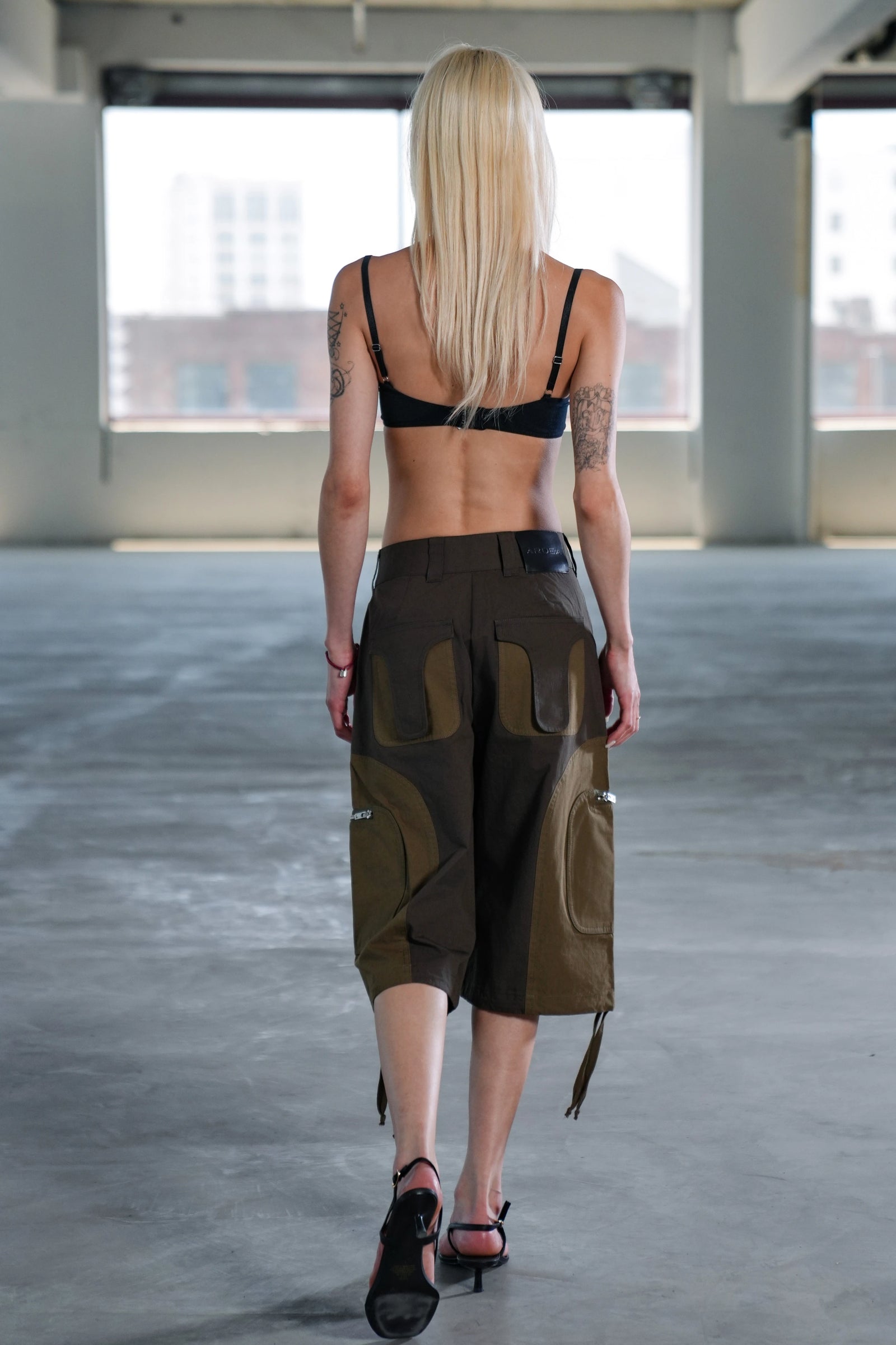 ODYSSEY HIGH-WAISTED CARGO SHORTS - WREN